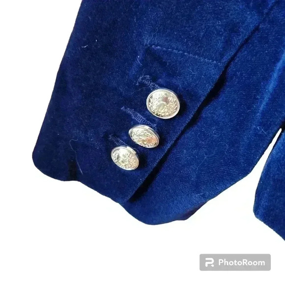 C. Wonder Jacket Velvet Lined Blazer Navy Blue 81893 Size 14 - Picture 6 of 10